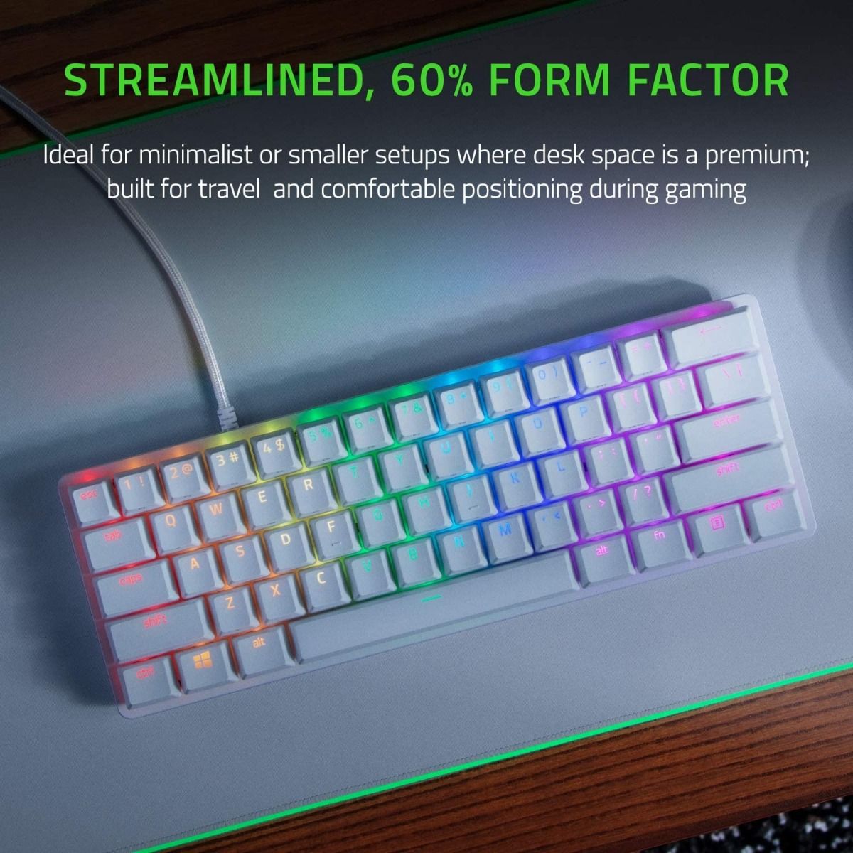 Tastierë Gaming Razer Huntsman Mini Mercury Edition Wired / US Layout – Bardhë - Figura 2
